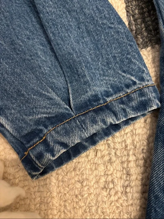 Etica Medium Blue Longline Asymmetric Denim Jacket NWOT - Picture 9 of 12